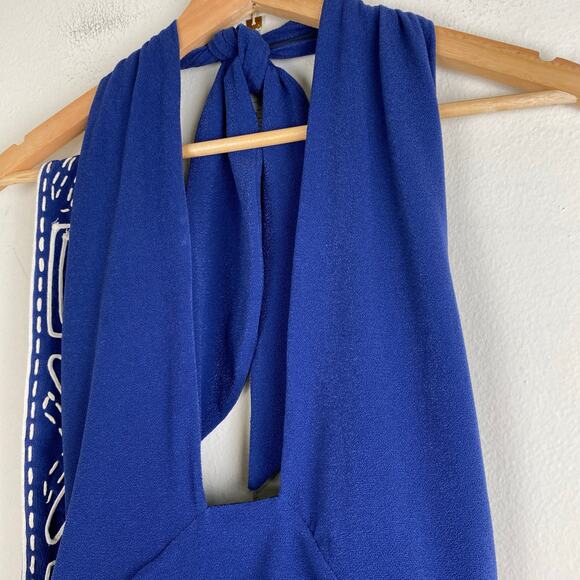 Johanna Ortiz Sunken Glory One Piece Size M Midnight Blue Swimsuit Halter Resort - Picture 7 of 15